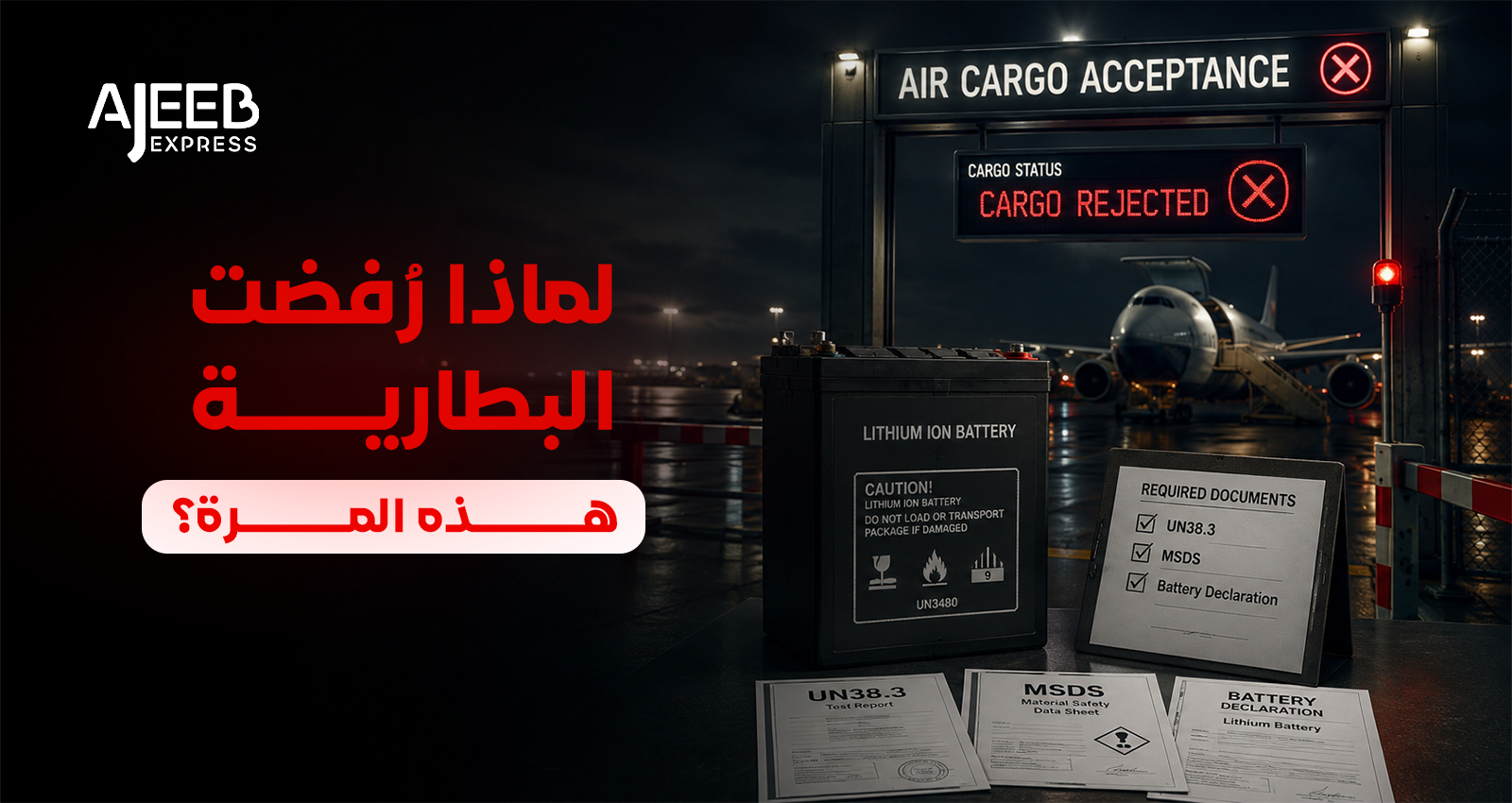 Blog Lithium battery shipment rejected at air cargo due to missing UN38.3, MSDS, and battery declaration documents